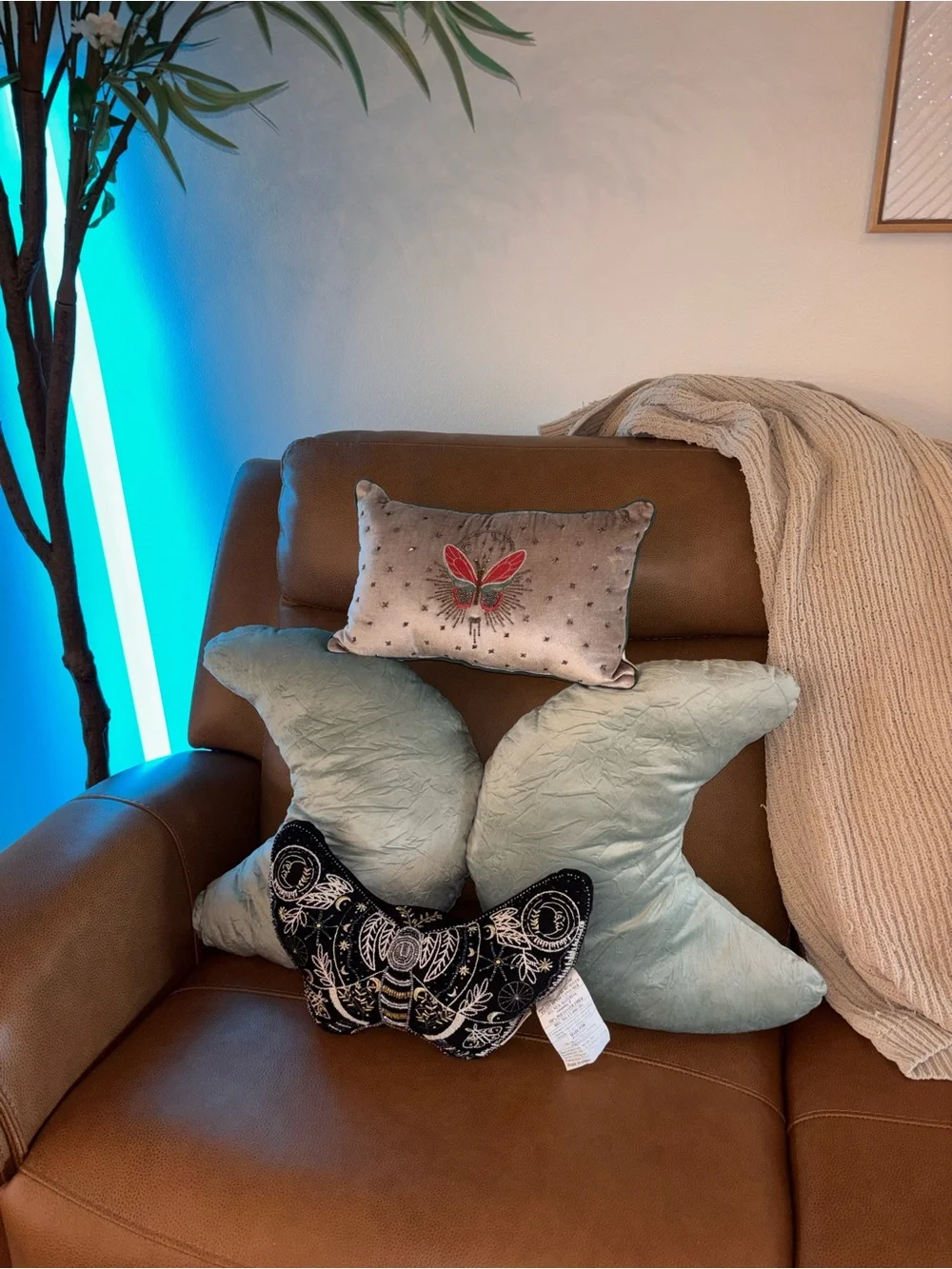 World Market Celestial Pillow Set + Velvet Moon Pillows